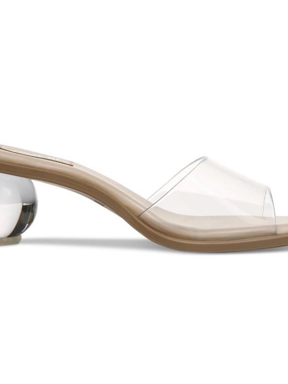 Bar III Clear PVC Slide Mule with Nude Tan Footbed